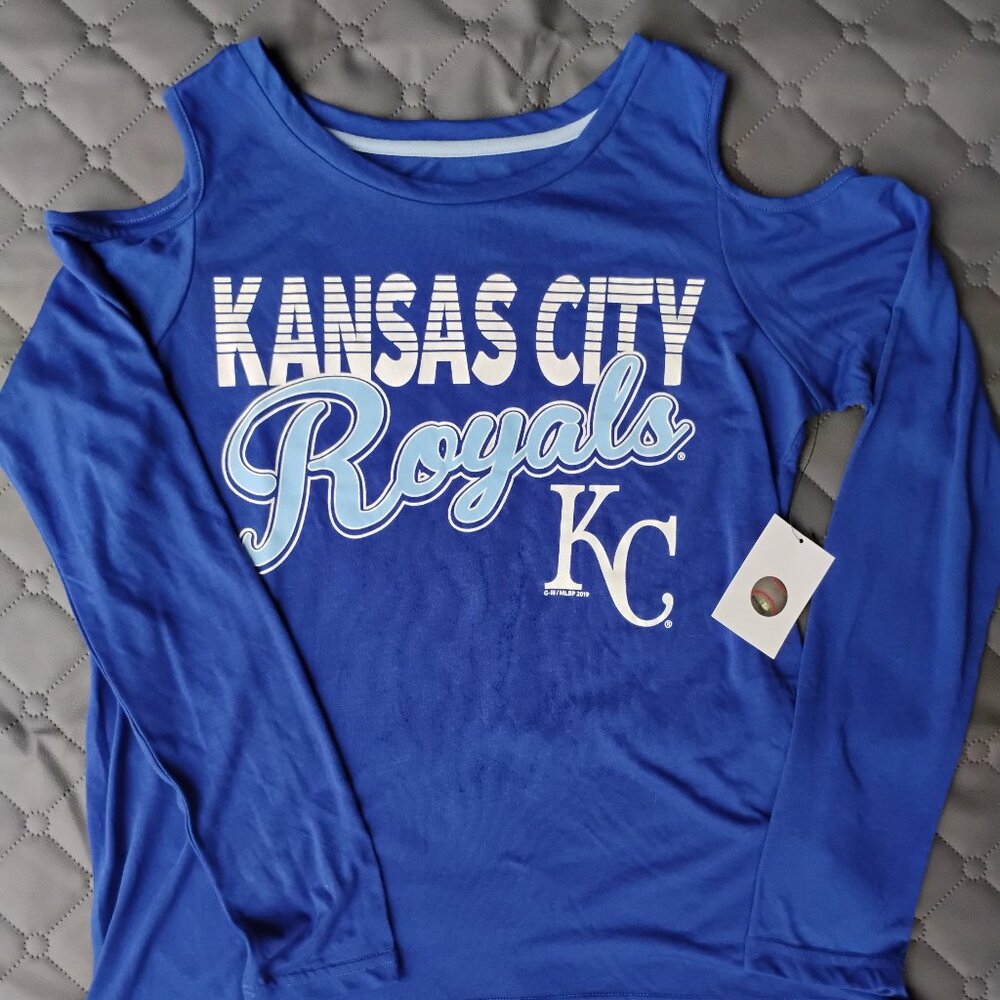 Ladies Adult Medium Kansas City Royals MLB Cold Shoulder Top Brand new with tags